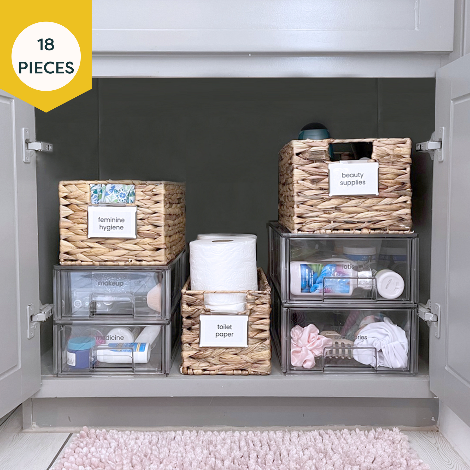 Oba Method Closet Solution 238 Piece Complete Organizing Storage Pack, Small, Home Organization