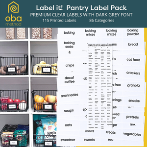 Pantry organization labels
