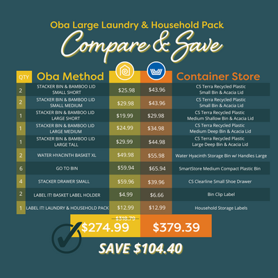 Laundry & Household Large organizing pack retail price comparison