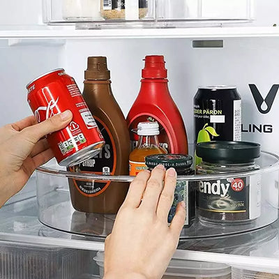 Large lazy susan turntable for fridge organization