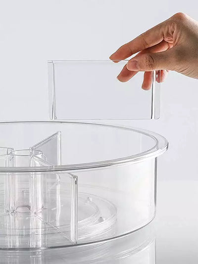 Divided lazy susan turntable with removable dividers