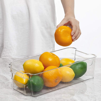 Fridge bins organizing fruit