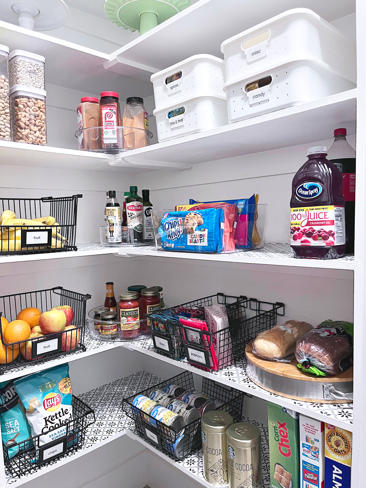 Holey Stacker Bins used for pantry organization