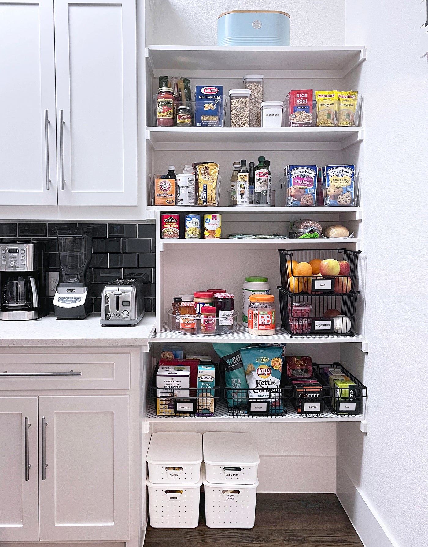 Go-To bins organizing a pantry