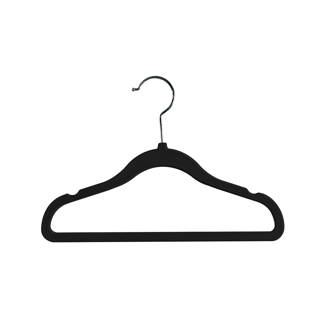 Oba Method Velvet Clothing Hangers, Cream & Black, Child, 25 Pack, Home  Organization