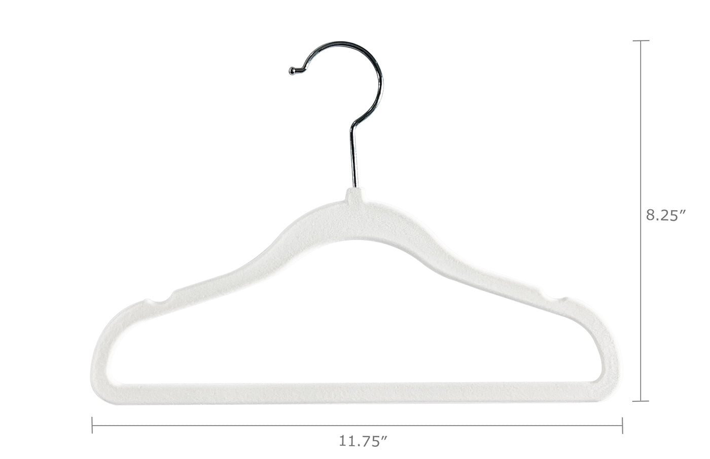 Velvet child hanger measurements
