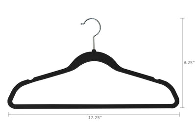 Velvety Stay Put Hangers 25 Pack – Adult, measurements