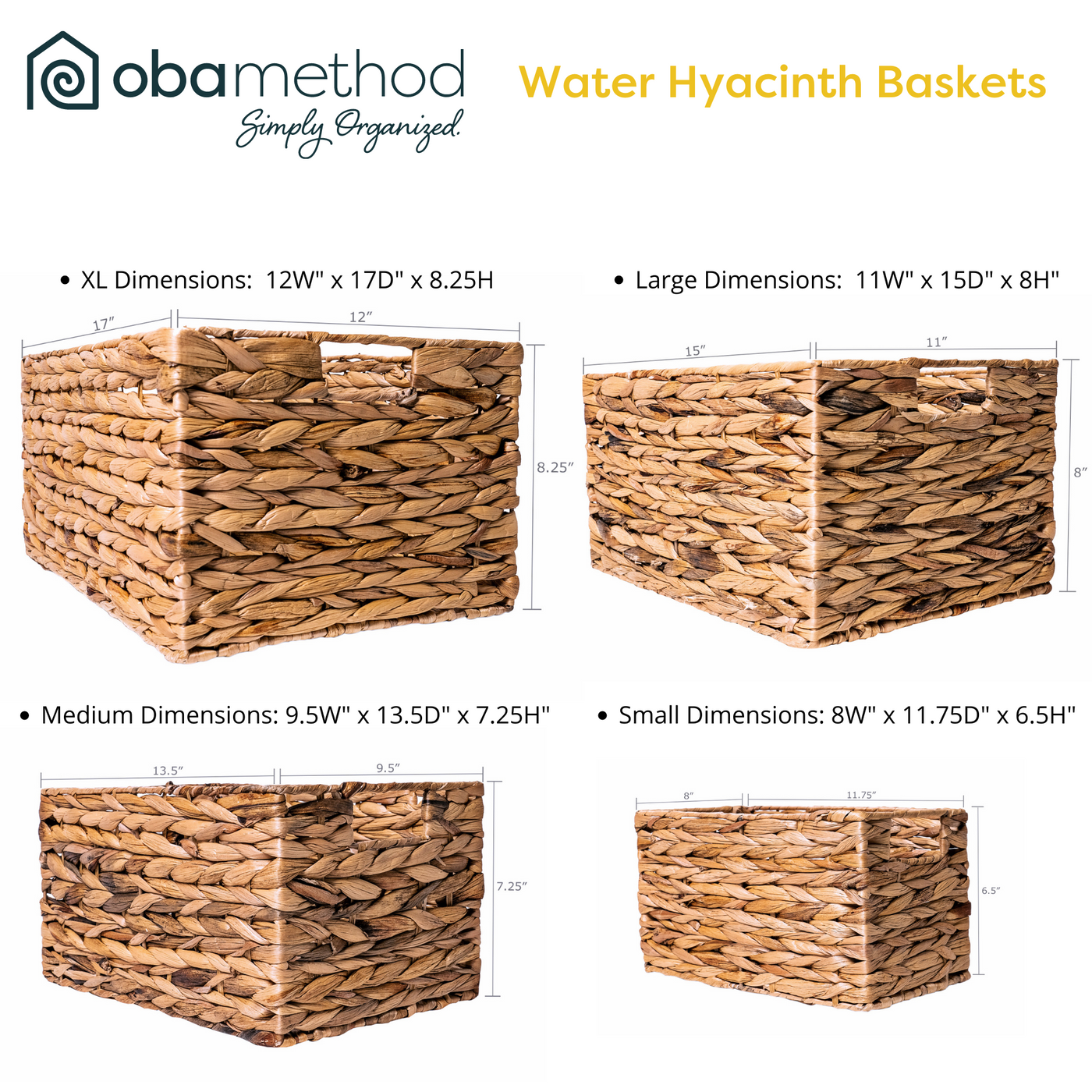 Water Hyacinth 4 pack dimenstions